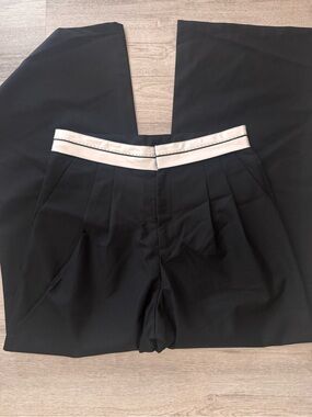Black Pants with White Waistband